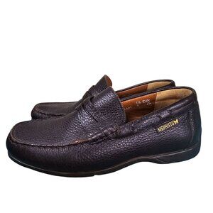 Mephisto Cool Air Brown Pebbled Leather Loafers Boys 7 US Casual Office Preppy